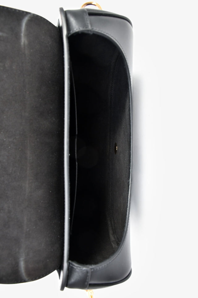 Christian Dior Black Leather Large Bobby Oblique Canvas Strap Crossbody Bag