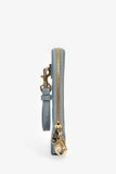 Christian Dior 2022 Blue Cannage Patent 'Call'in Dior' Phone Holder With Chain Strap