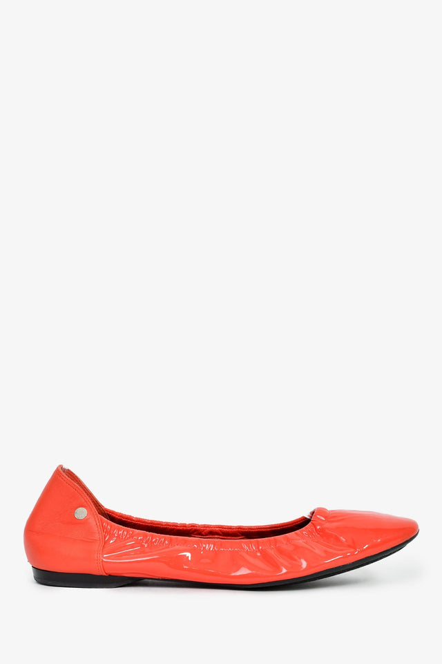 Hermes Orange Patent Ballet Flats Size 36.5