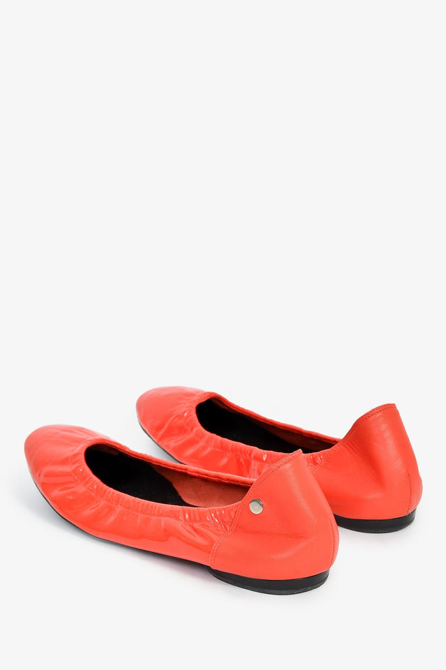 Hermes Orange Patent Ballet Flats Size 36.5