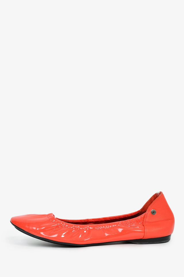 Hermes Orange Patent Ballet Flats Size 36.5