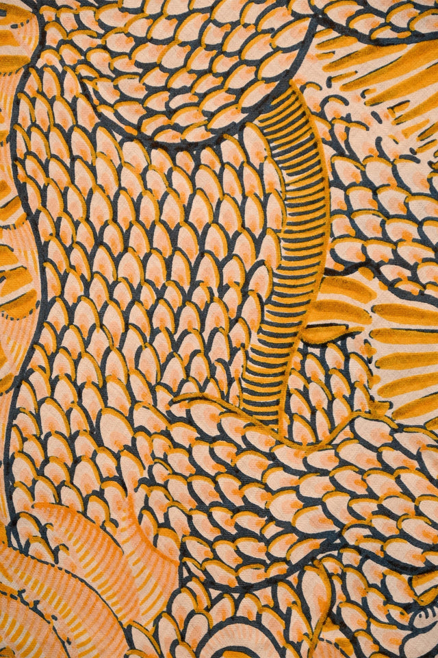 Hermes Yellow/Navy Cashmere 'Jan Bajtlik' Triangle Scarf