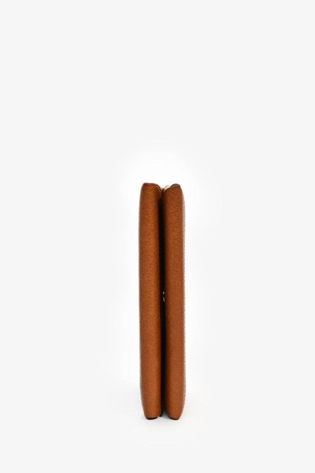 Hermes 2024 Brown Leather Calvi Duo Compact  Holder