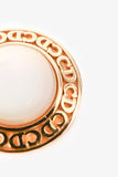 Christian Dior Gold Tone Metal/Faux Pearl Ear Clips