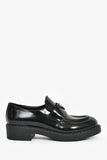 Prada Black Brushed Leather Loafers Size 39