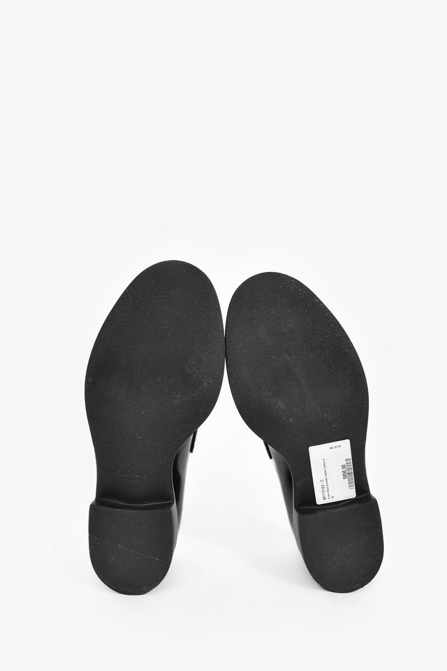 Prada Black Brushed Leather Loafers Size 39