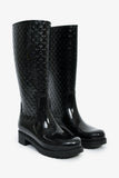 Louis Vuitton Black Rubber Monogram Rain Boots Size 38