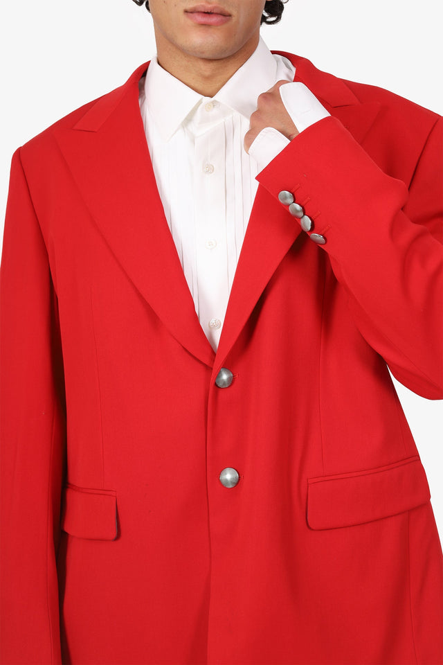 Prada Red Wool Blazer Size 58R Mens