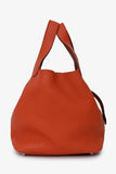 Hermes 2016 Burnt Orange Clemence Leather Picotin 18 Silver Hardware