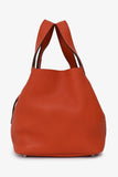 Hermes 2016 Burnt Orange Clemence Leather Picotin 18 Silver Hardware