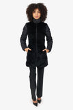 Prada Black Nylon/Shearling Quilted Zip-up Puffer Jacket Size 38