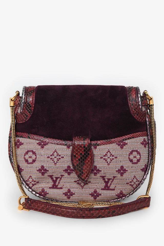 Louis Vuitton 2011 Limited Edition Purple Monogram Python Trim 'Empire Ponant' Crossbody Bag
