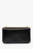 Prada Black Leather Triangle Logo Chain Shoulder Bag