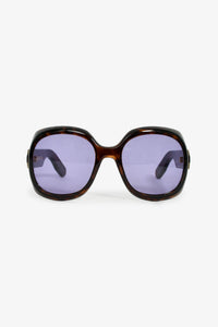 Christian Dior Brown Tortoiseshell 'Lady' Oversized Sunglasses