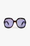 Christian Dior Brown Tortoiseshell 'Lady' Oversized Sunglasses