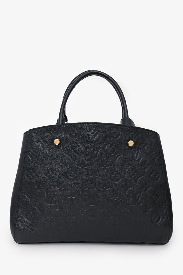 Louis Vuitton 2018 Black Empreinte Montaigne MM with Strap