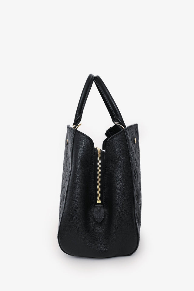 Louis Vuitton 2018 Black Empreinte Montaigne MM with Strap