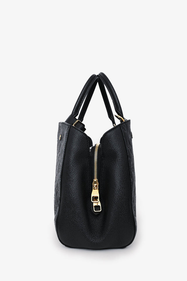 Louis Vuitton 2018 Black Empreinte Montaigne MM with Strap