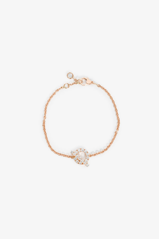Hermes 18K Rose Gold Diamond Finesse Bracelet