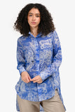 Christian Dior Blue/White Cotton 'Dioriveria' Logo Long Sleeve Tunic Size 4