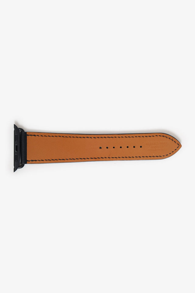 Hermes Black Swift Apple Watch Strap Size 44mm