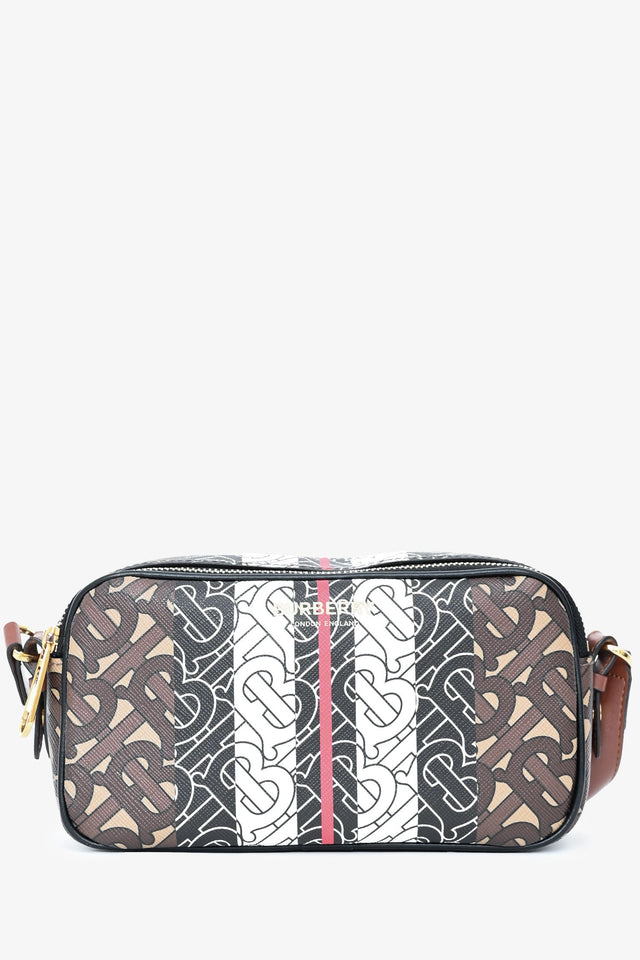 Burberry Brown Leather TB Monogram Camera Crossbody Bag