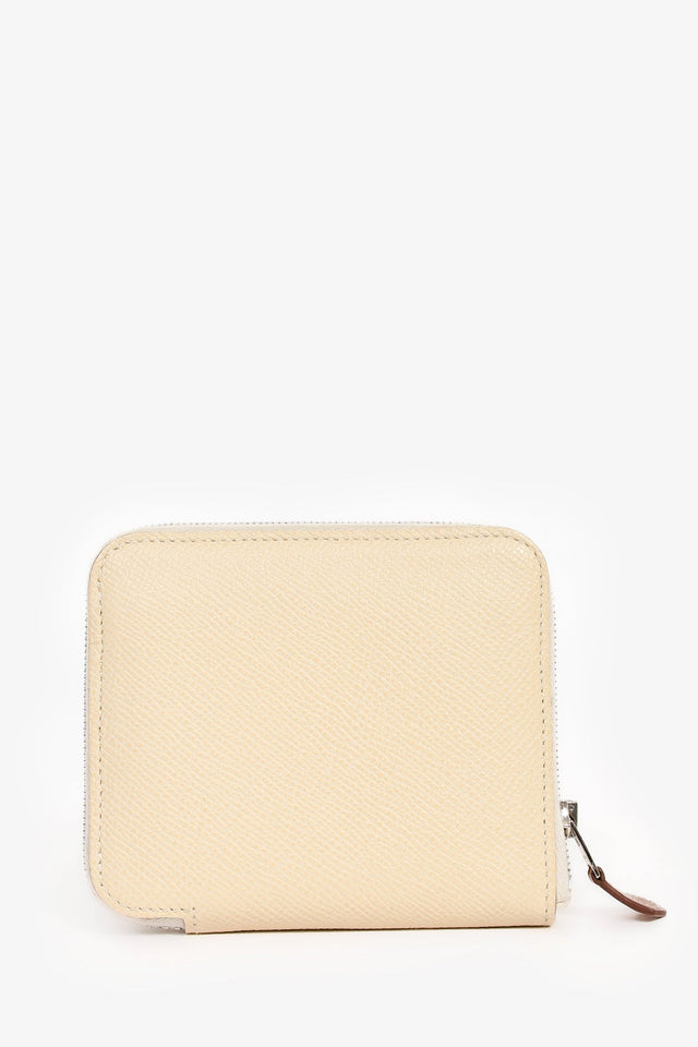 Hermes 2019 White Leather 'Silk In' Compact Wallet