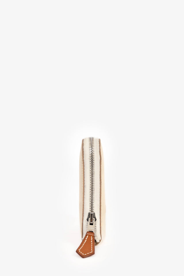 Hermes 2019 White Leather 'Silk In' Compact Wallet