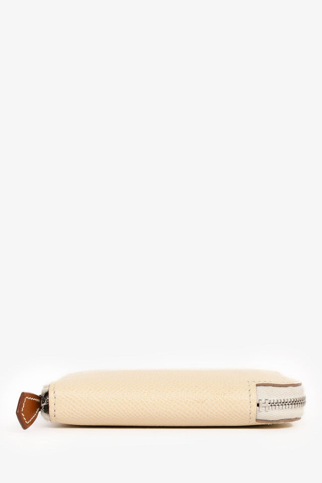 Hermes 2019 White Leather 'Silk In' Compact Wallet