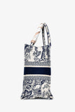 Christian Dior 2021 Navy/White Toile de Jouy Embroidered Medium Book Tote