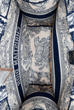 Christian Dior 2021 Navy/White Toile de Jouy Embroidered Medium Book Tote