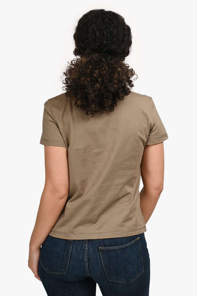 Hermes Taupe Graphic Print Short Sleeve T-shirt Size 38
