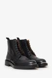 Christian Dior Black Leather 'Diorunit' Brogue Combat Boots Size 41