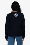 Prada 2018 Navy Wool Anchor Print Logo Sweater Size 46