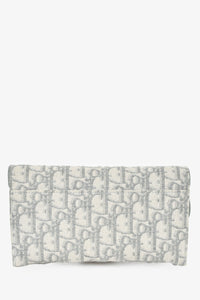 Christian Dior 2021 Grey Oblique Medium 'Saddle Pouch' with Chain