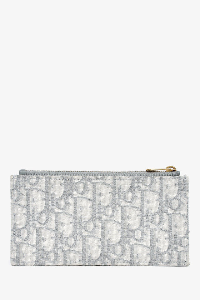 Christian Dior 2021 Grey Oblique Medium 'Saddle Pouch' with Chain