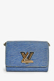 Louis Vuitton 2015 Blue Denim Epi Leather 'Twist' MM Shoulder Bag