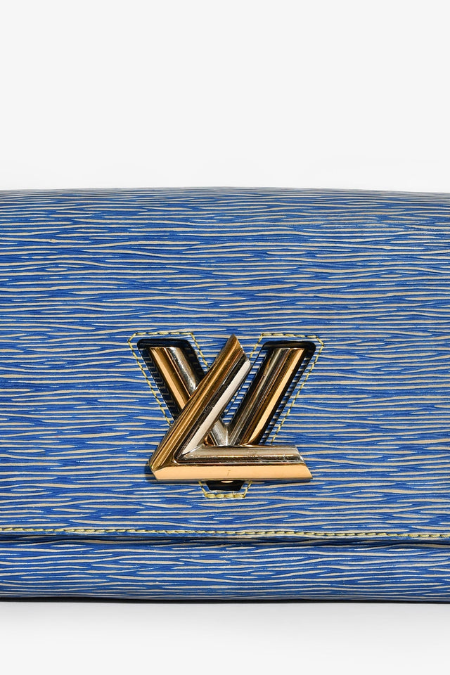 Louis Vuitton 2015 Blue Denim Epi Leather 'Twist' MM Shoulder Bag
