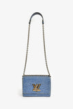 Louis Vuitton 2015 Blue Denim Epi Leather 'Twist' MM Shoulder Bag