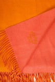 Hermes Orange/Pink Cashmere Double Face Stole