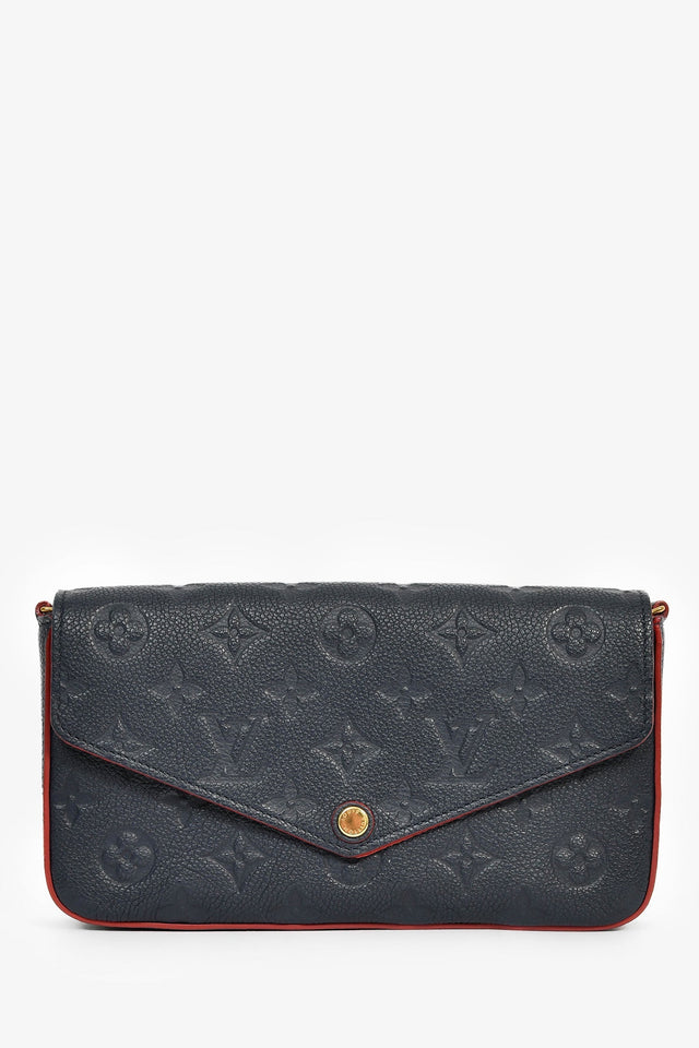 Louis Vuitton 2017 Navy/Red Leather Empriente Felicie Crossbody Bag