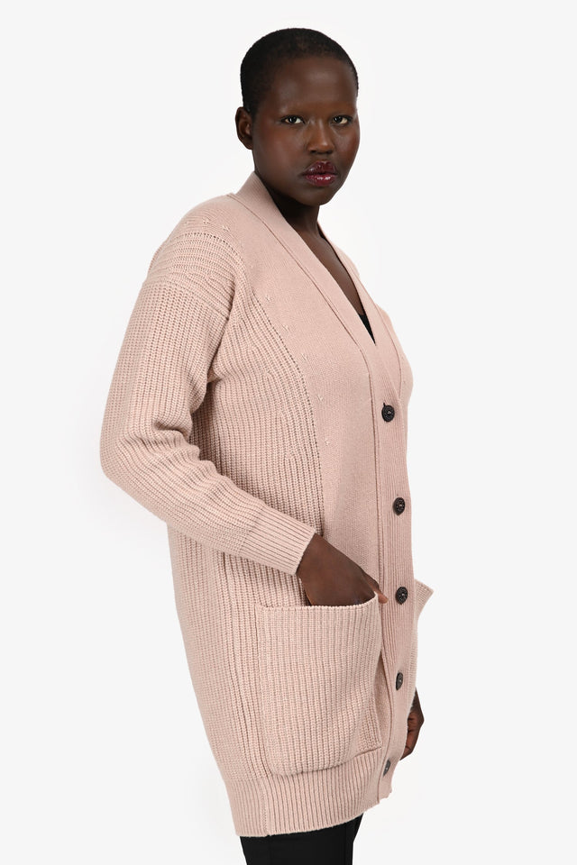 Hermes Pink Cashmere Long igan Size 34