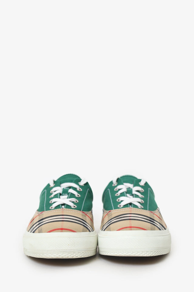 Burberry Green/Nova Check 'Skate' Low Top Shoes Size 45 Mens