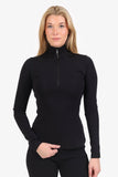 Burberry Black Half Zip Long Sleeve Sweater Black Size M