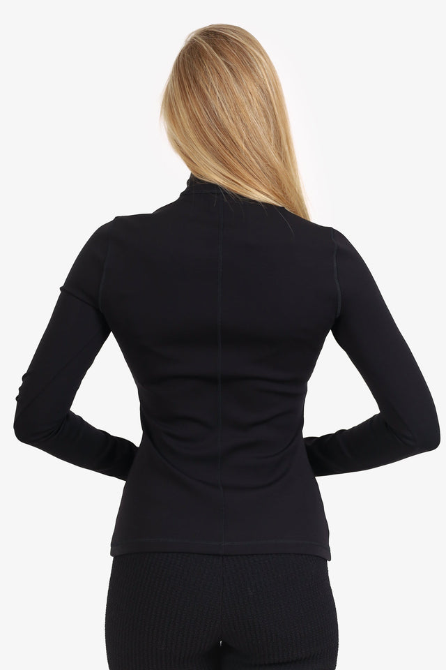 Burberry Black Half Zip Long Sleeve Sweater Black Size M