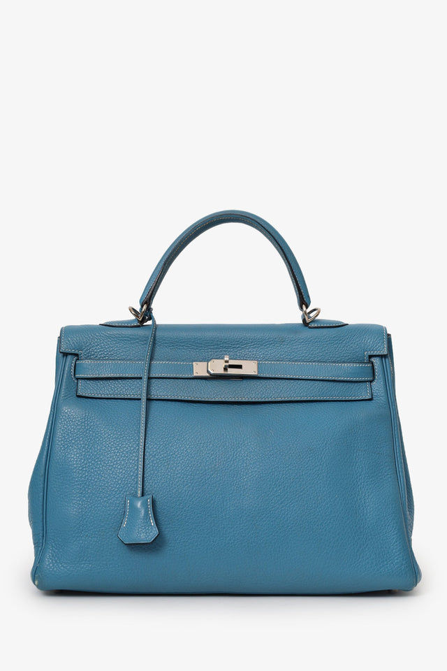 Hermes 2006 Blue Jean Leather Kelly 35