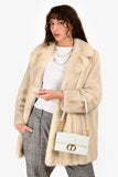 Christian Dior White Leather '30 Montaigne East-West' Crossbody Bag With Chain