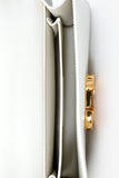 Christian Dior White Leather '30 Montaigne East-West' Crossbody Bag With Chain
