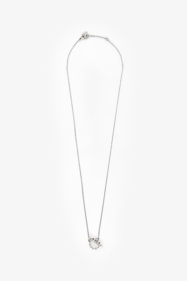 Hermes 18K White Gold Diamond Set Finesse Pendant Necklace