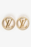 Louis Vuitton Gold Tone Crystal Embellished Sparkling Louise Earrings
